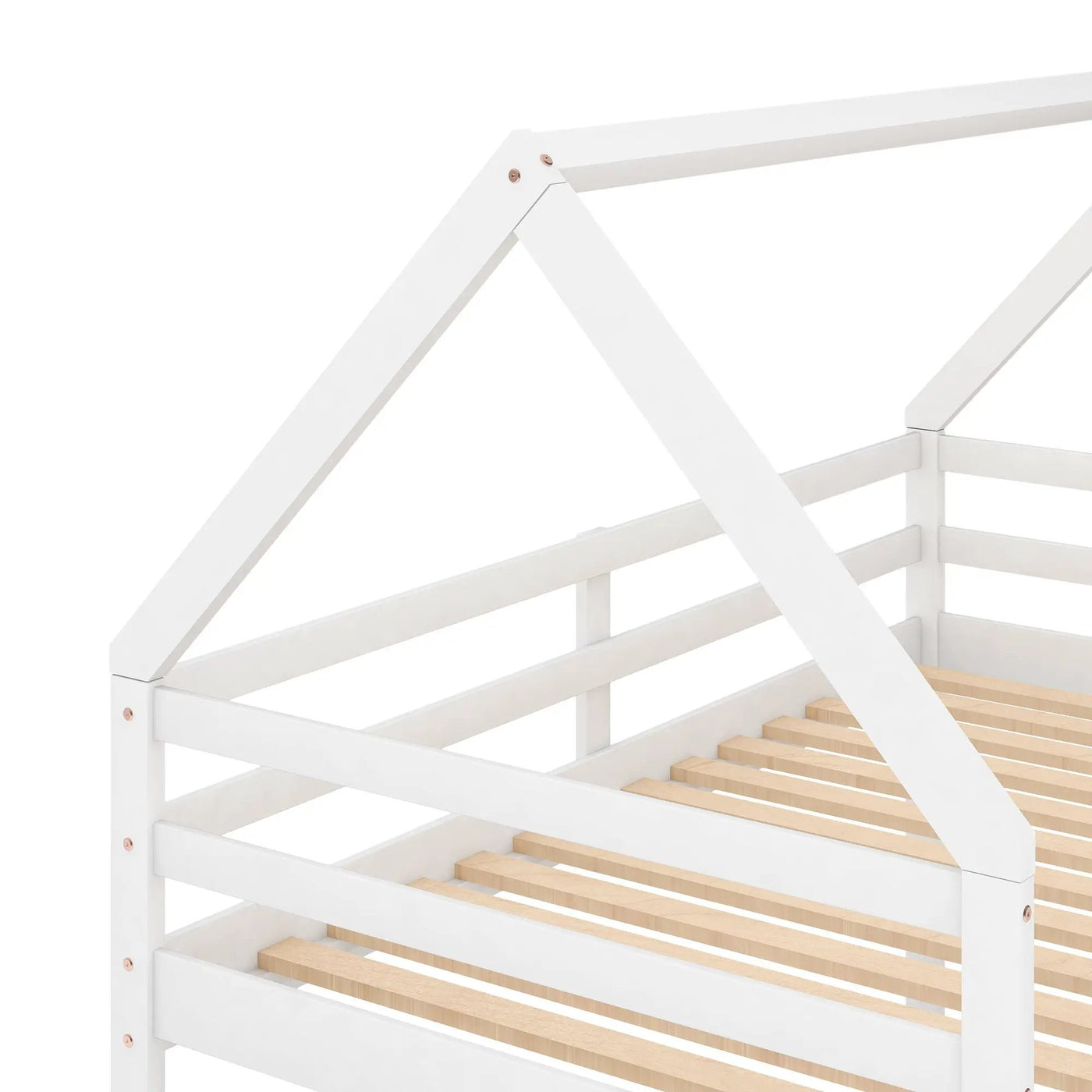 Low Bunk Bed With House Shaped Frame And Ladder by HouseOfZazla