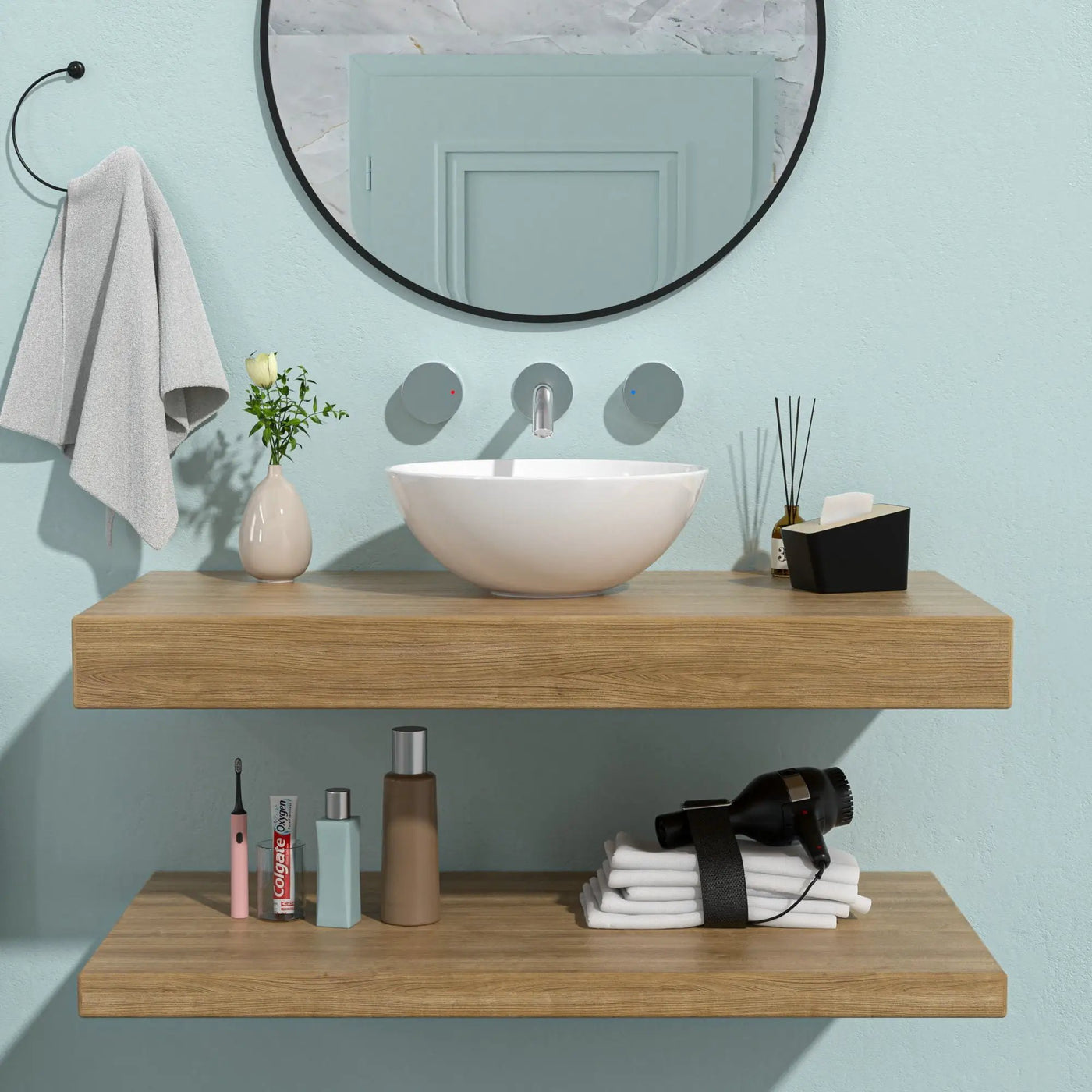 Modern Ceramic Circular Vessel Bathroom Sink by HouseOfZazla