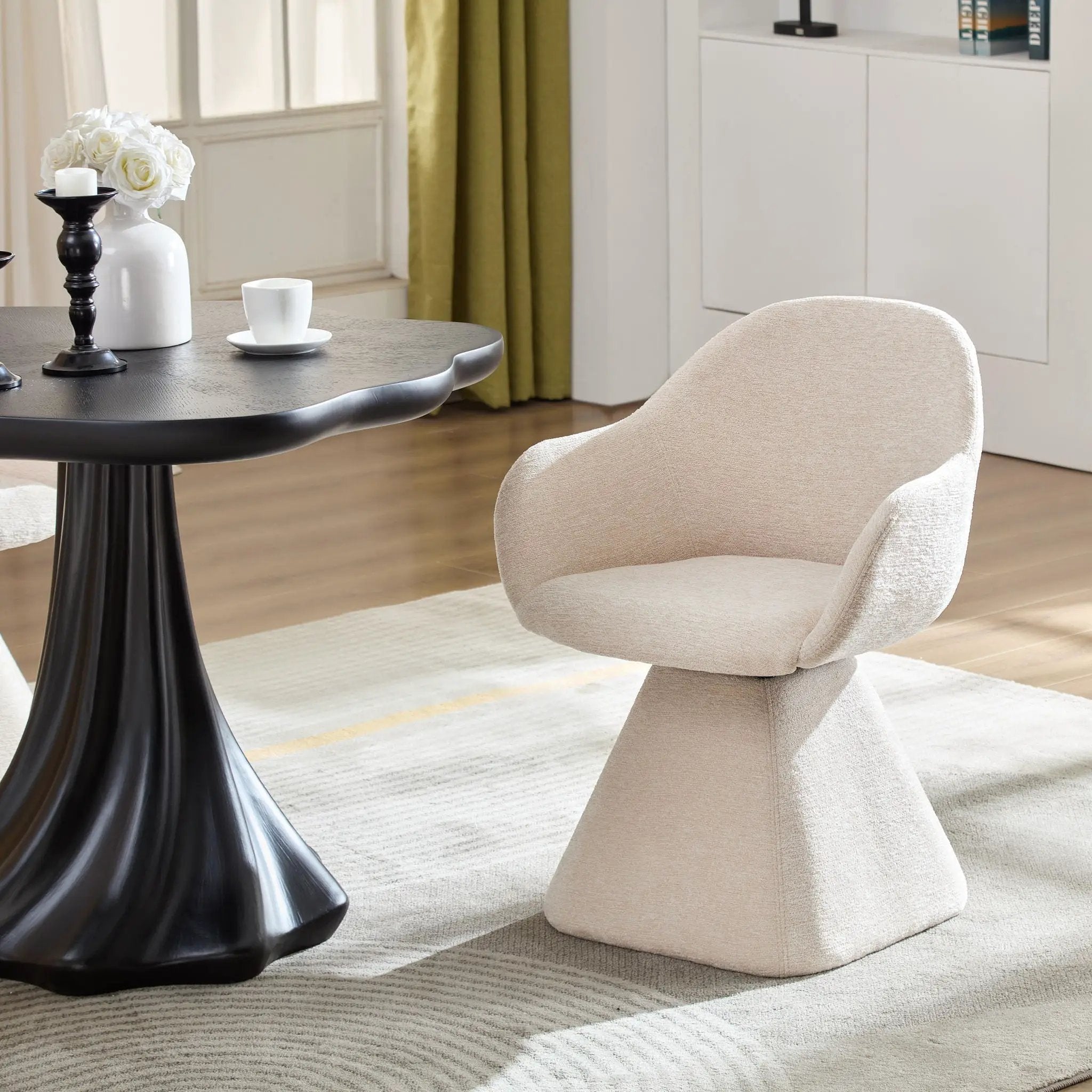 180° Rotating Accent Chair For Living Room - Beige by HouseOfZazla