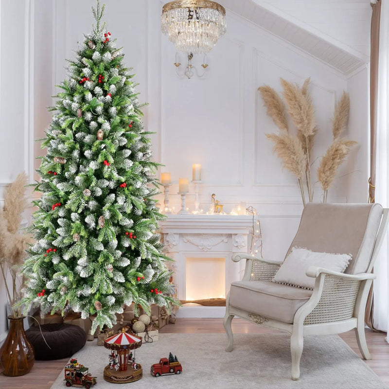 6ft Pre-Lit Artificial Christmas Tree with 380 Warm White LED Lights by HouseOfZazla