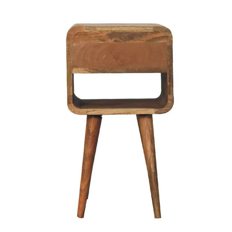 Solid Wood Mini Oak-ish Curve Lower Nightstand by HouseOfZazla