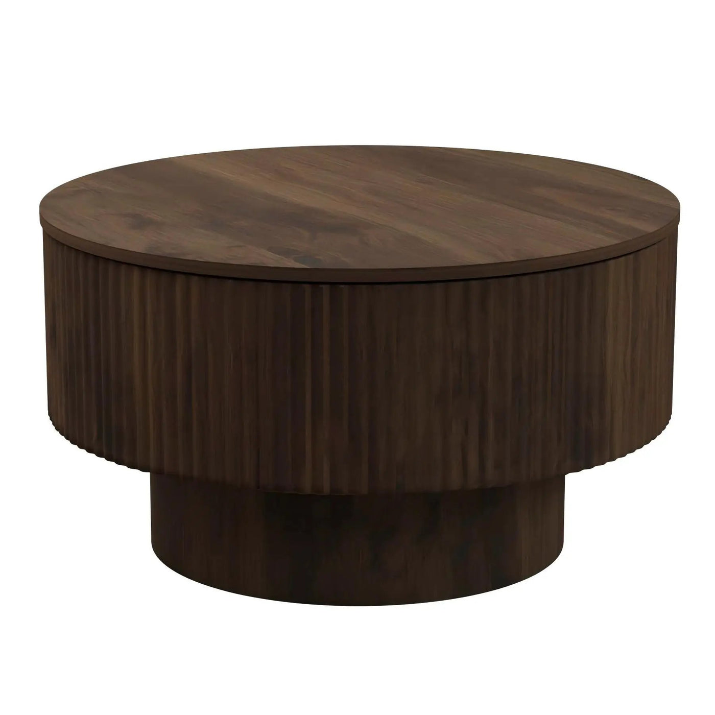 Modern Circular Coffee Table With Stripe Design And Storage Space by HouseOfZazla