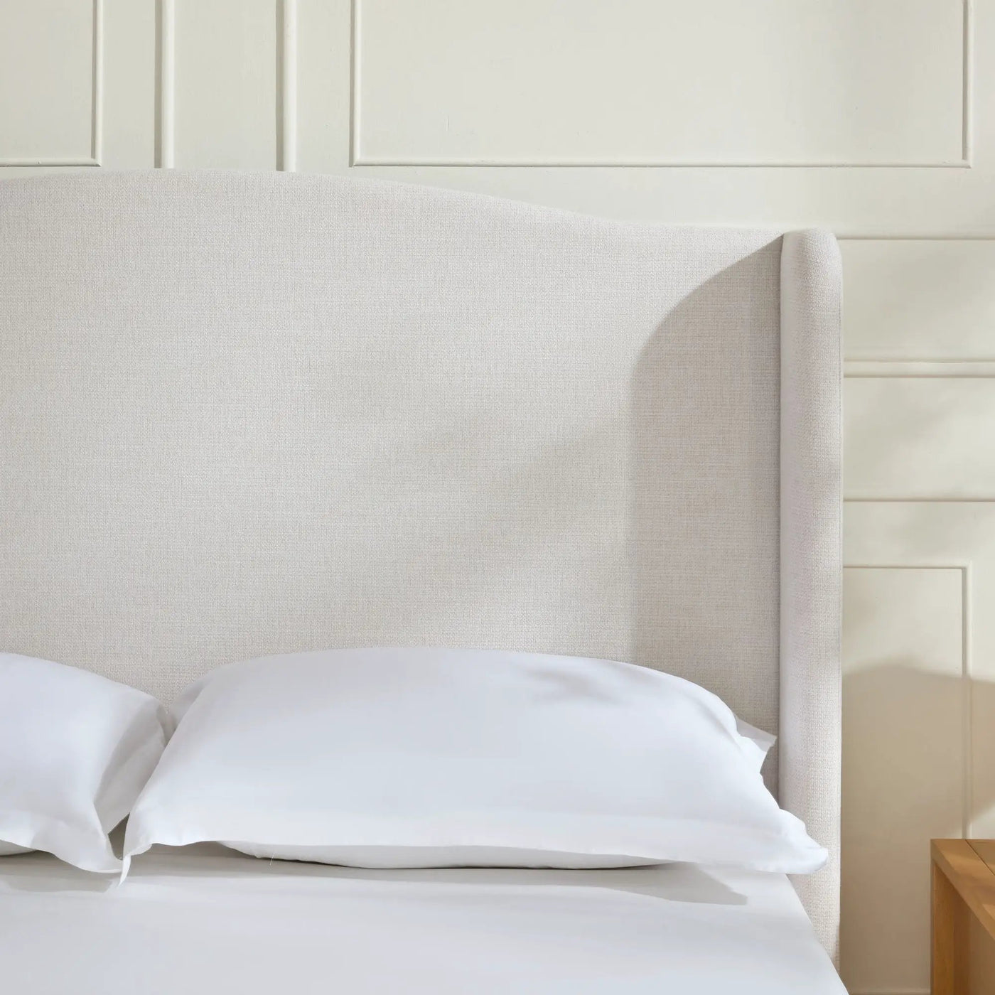 Hannah - Upholstered Wingback Bed Size / Tall Headboard Upholstered King Bed / Premium Textured Look / Minimalist Designs / No Box Spring Needed by Unique Piece Furniture