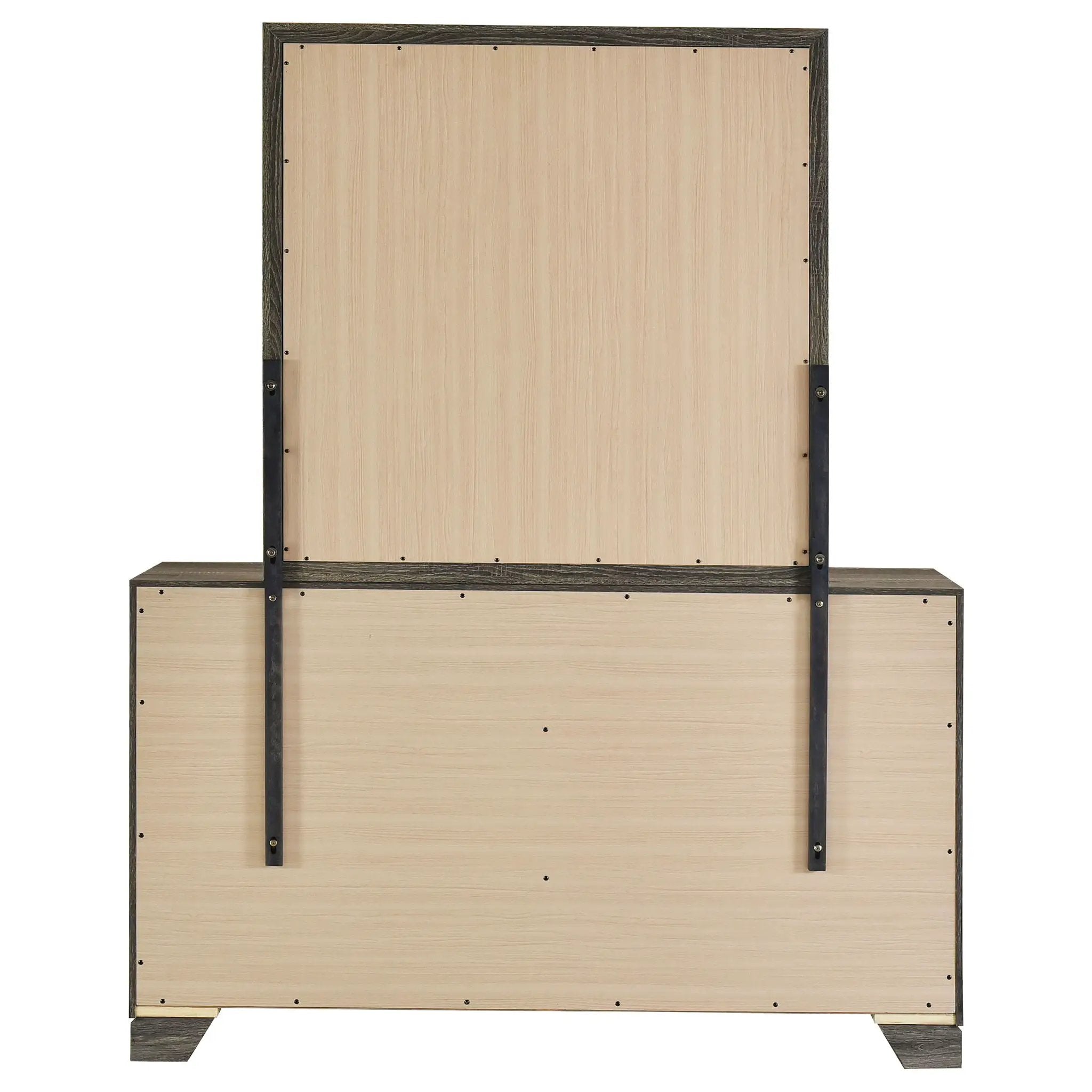Wright 6-drawer Dresser and Mirror Brown Oak by Unique Piece Furniture