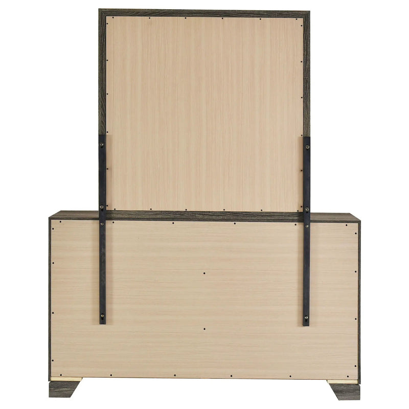 Wright 6-drawer Dresser and Mirror Brown Oak by Unique Piece Furniture