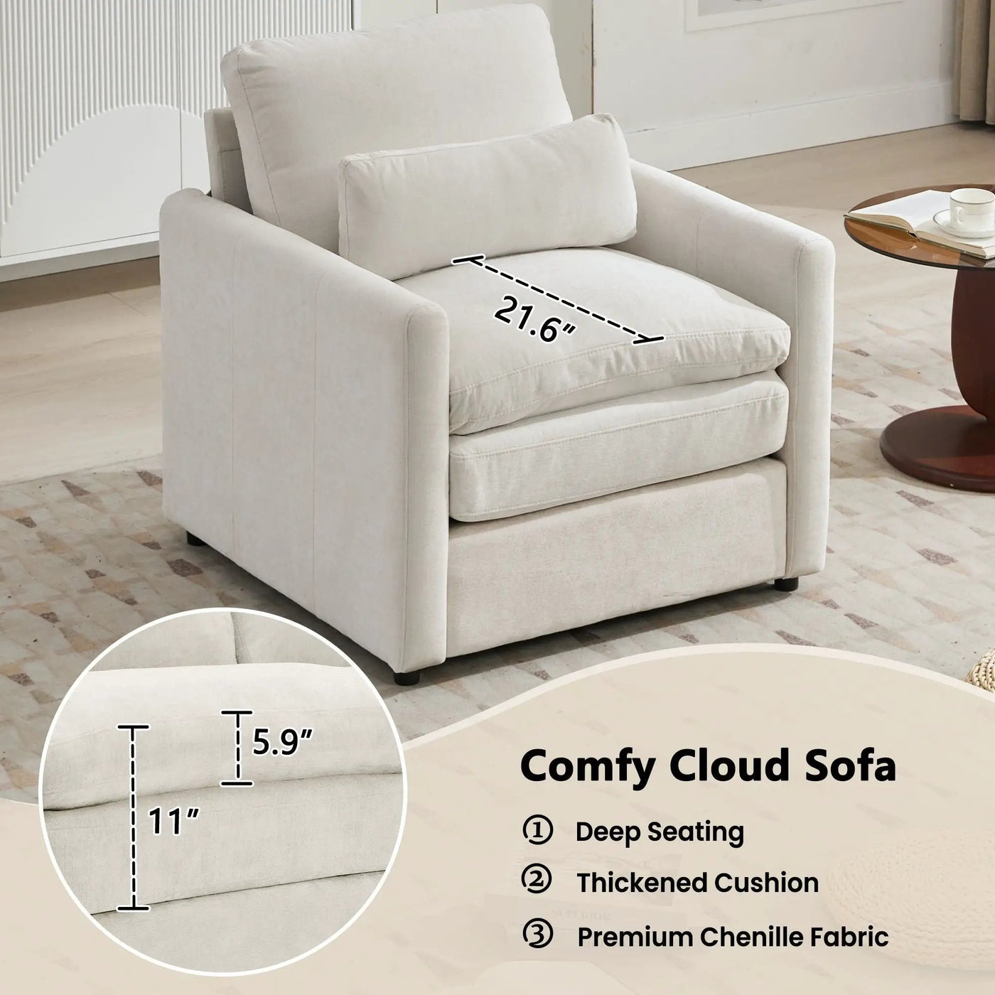 Cloud Sofa Set Couch For Living Room by Unique Piece Furniture
