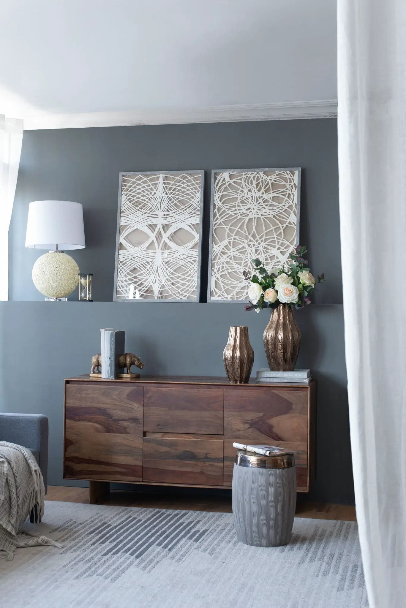 Leaf Shadow Box Wall Decor (Set of 2) - White / Gray by HouseOfZazla