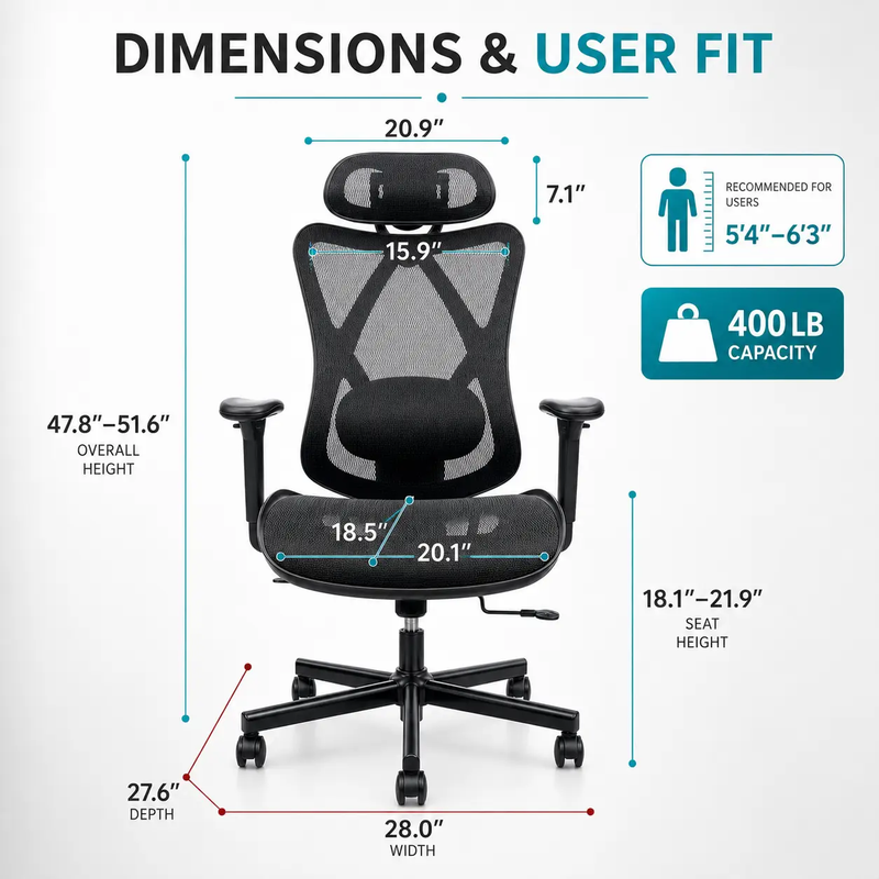 Ergonomic Office Chair with Adjustable Lumbar Support by HouseOfZazla