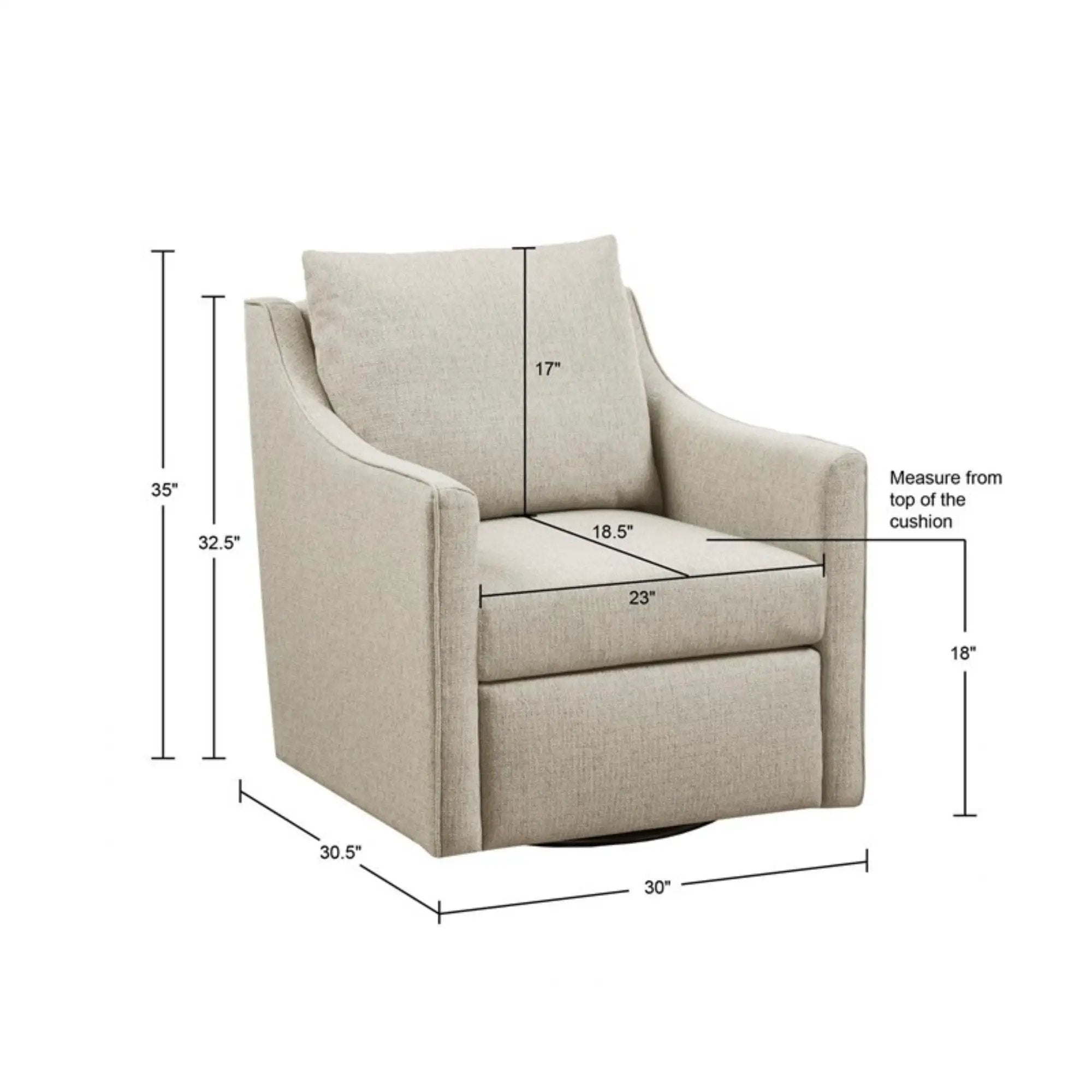 Bedford - Swivel Armchair - Natural by Unique Piece Furniture