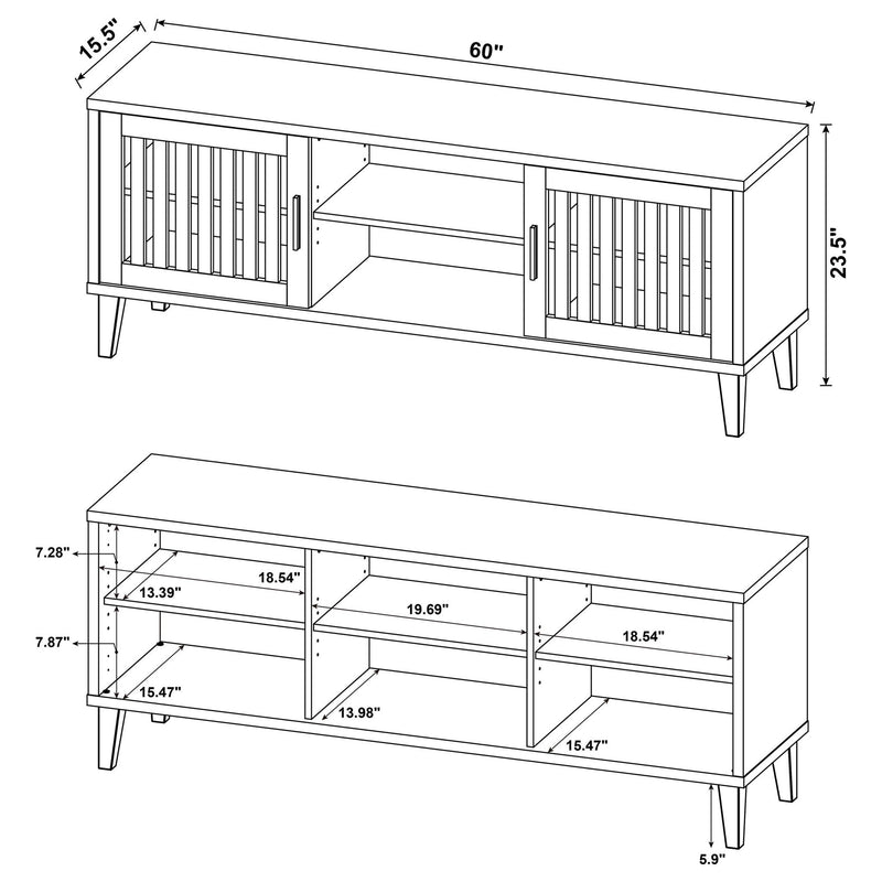 Jenine - 2 Door 60" TV Stand - Brown by HouseOfZazla