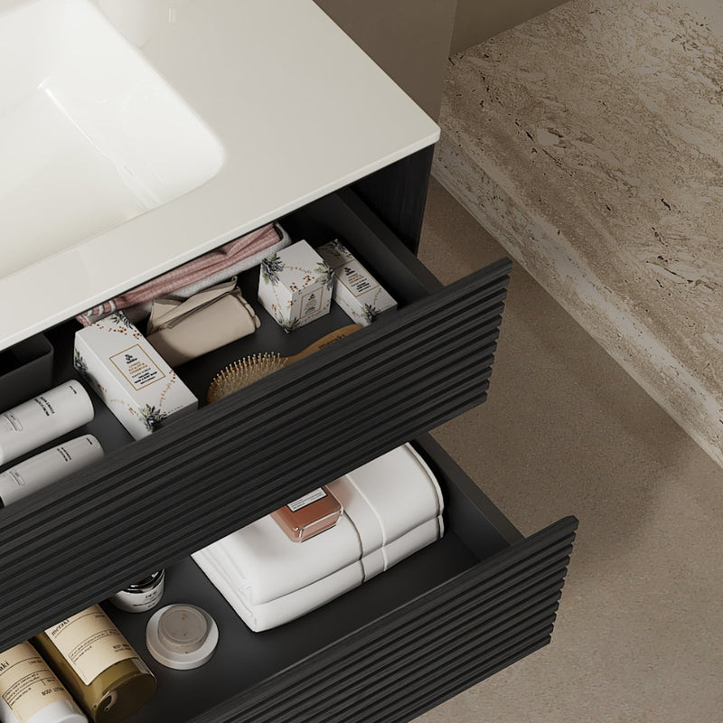 BRON 36" Bathroom Vanity with Sink, Modern Wall-Mounted Floating Cabinet by HouseOfZazla