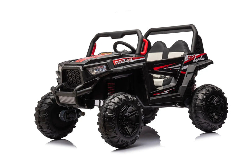 12V7A*1 30W*4 Four-Wheel Drive Seat One Button Start, Forward And Backward, High And Low Speed, Music, Front Light, Power Display, Two Doors Can Open, 2.4G R / C, Seat Belt Four Wheel Absorber by HouseOfZazla