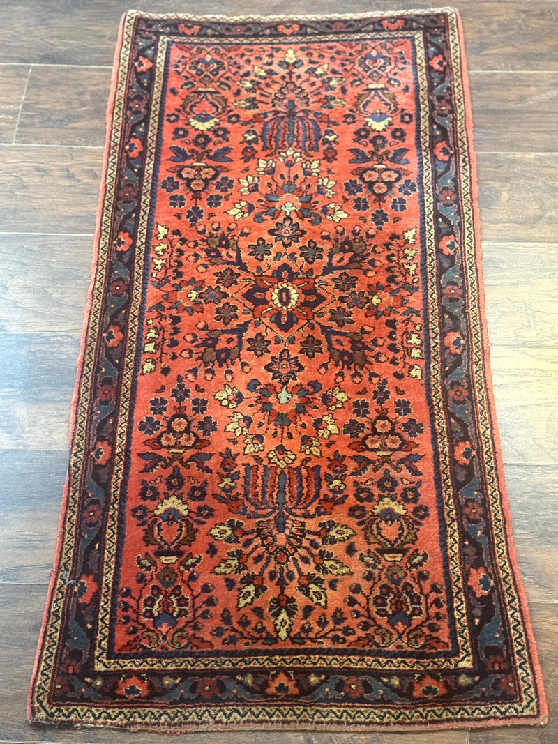 Antique Persian Sarouk Rug 2x4, Red, Fine 260 KPSI by Jewel Rugs