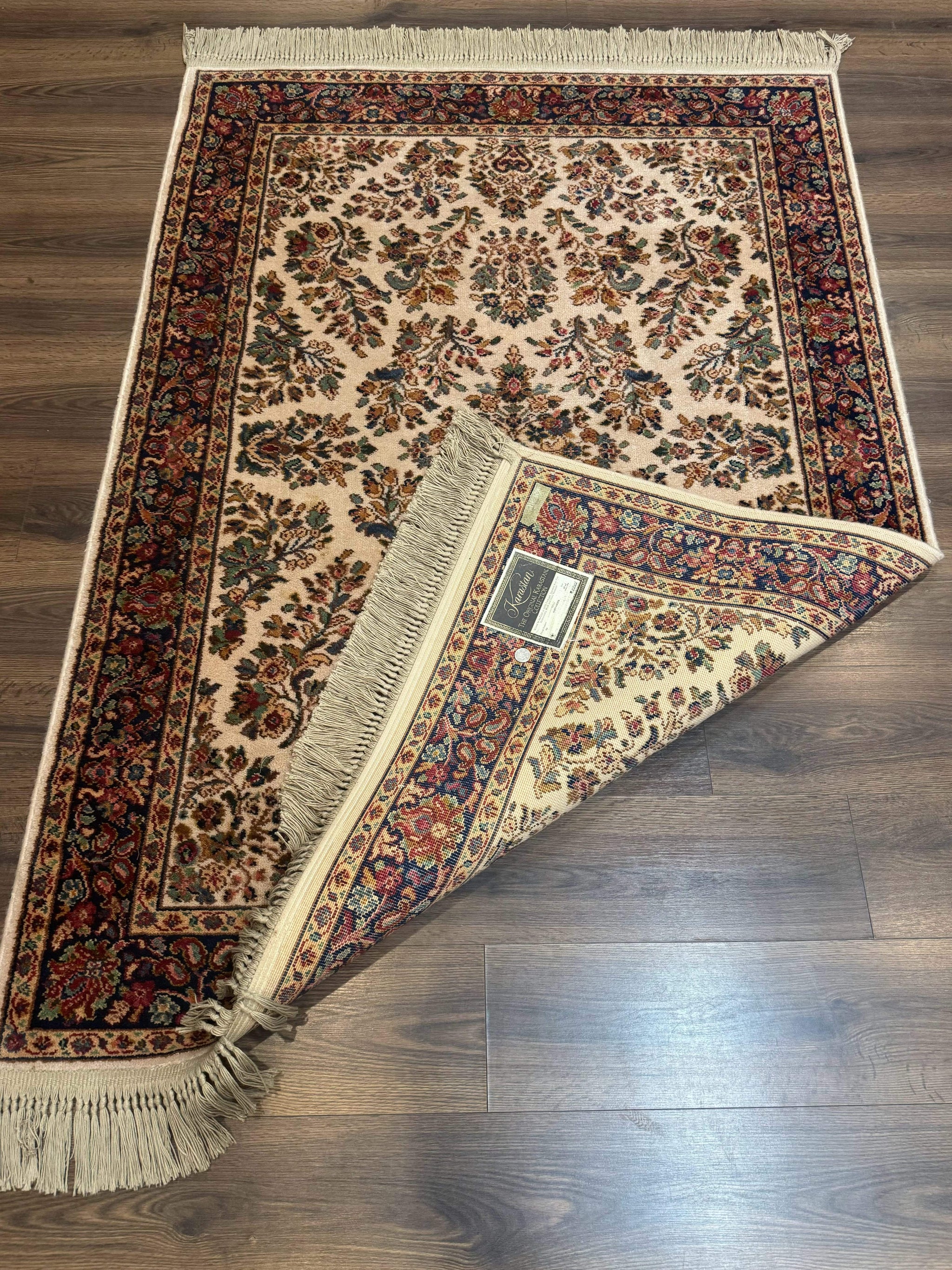 4x6 Karastan Rug Ivory Sarouk #760, Wool Vintage Original 700 Series by Jewel Rugs