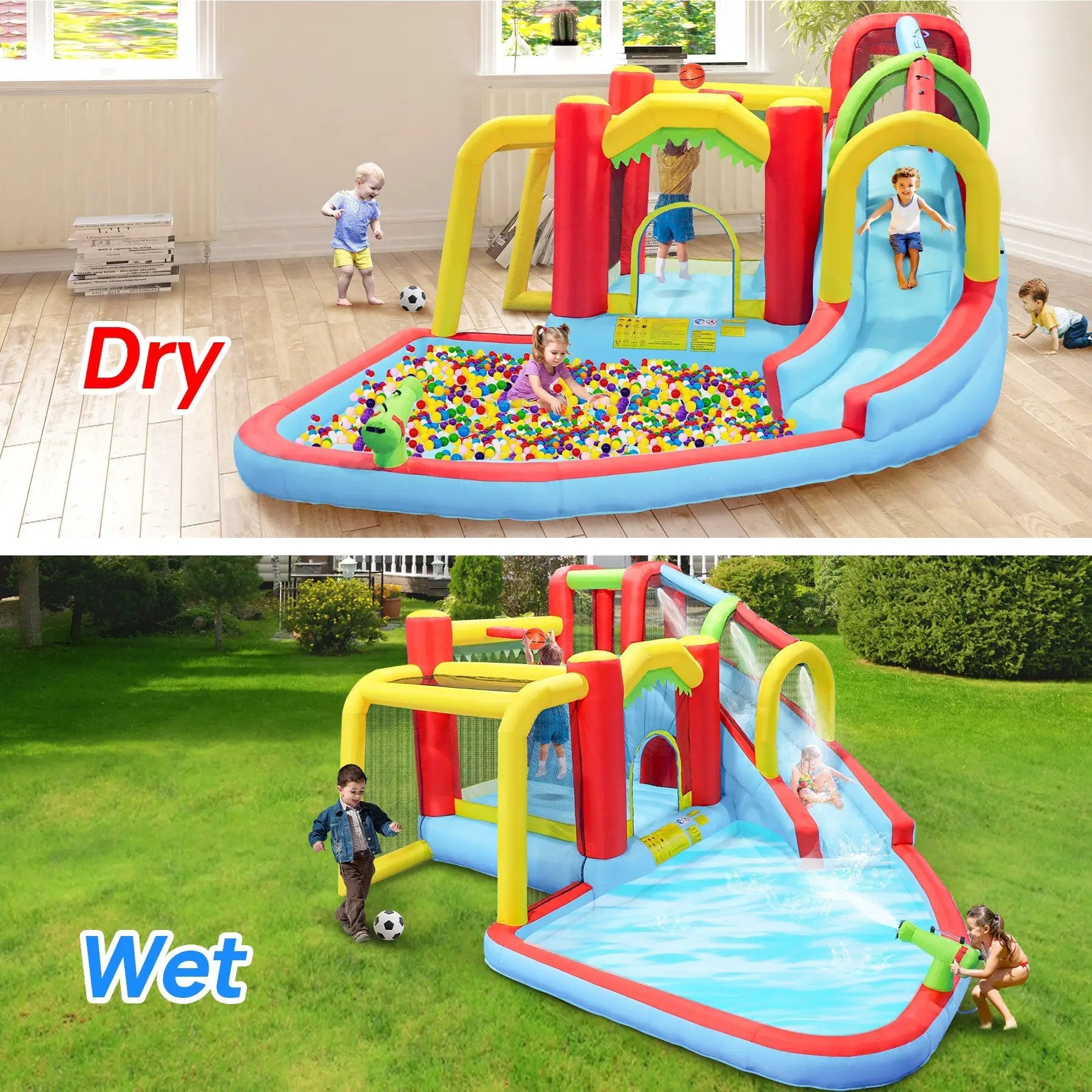 7-in-1 Inflatable Slide Water Park and Garden Bouncer by HouseOfZazla