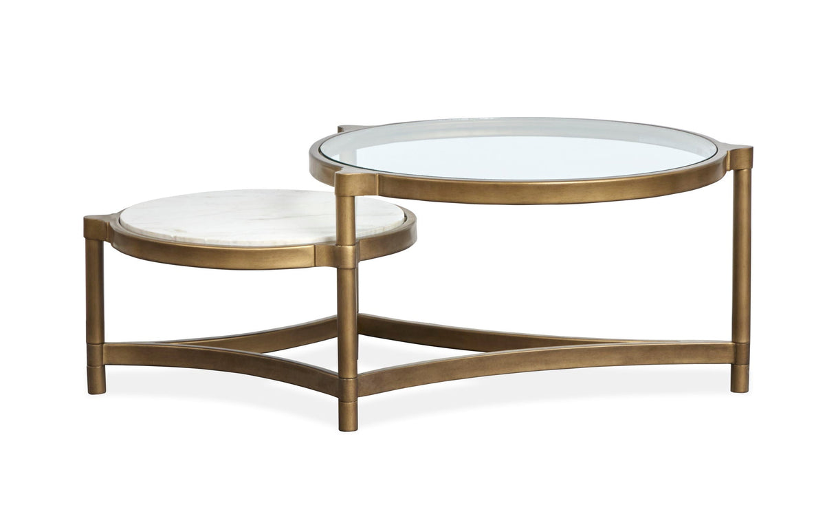 Cassidy - Shaped Cocktail Table - Aged Brass And Volakas Classic, photo 7 of 7