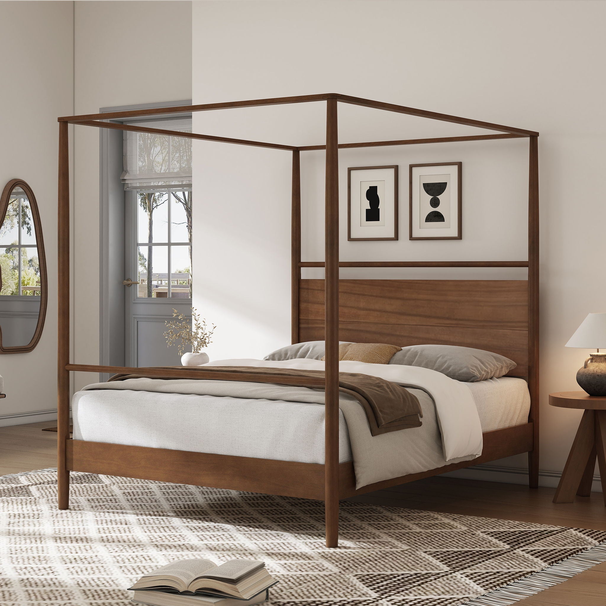Canopy Bed Frame With 4 Posters by HouseOfZazla