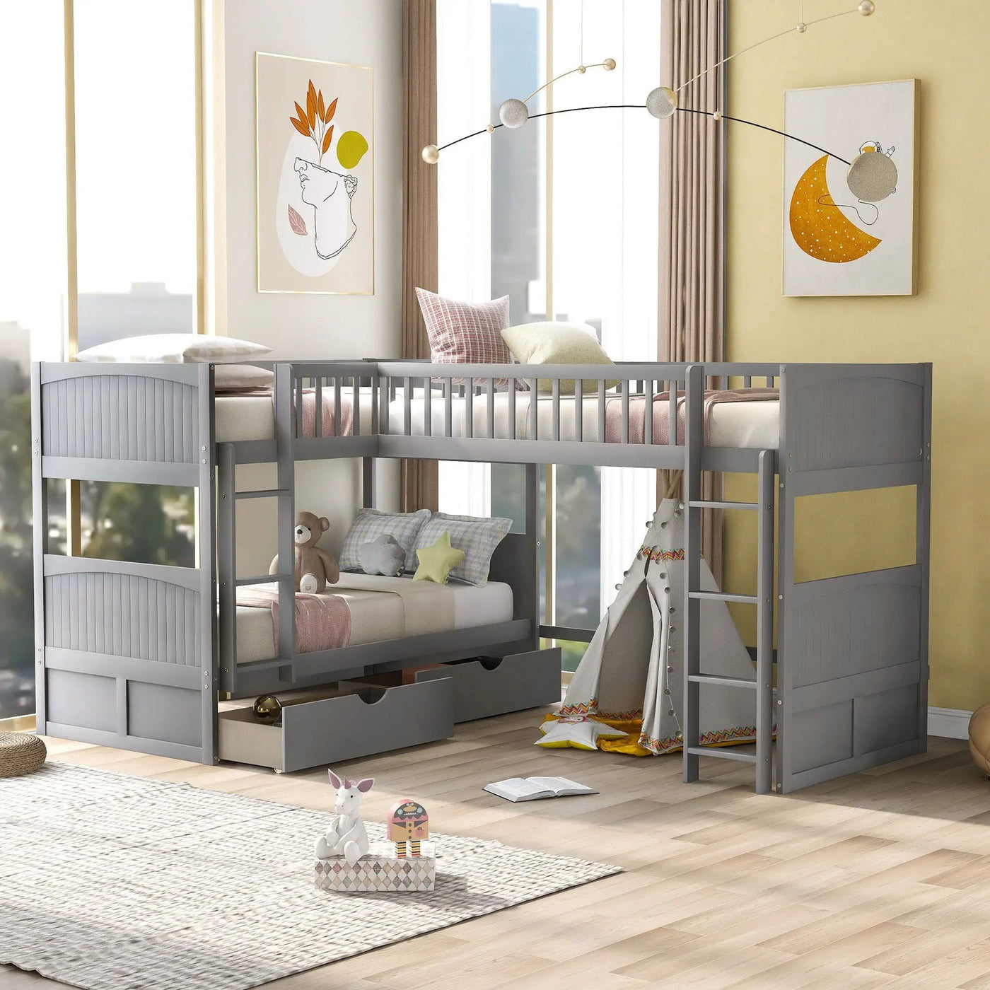 Bunk Bed With Loft And 2 Drawers by HouseOfZazla