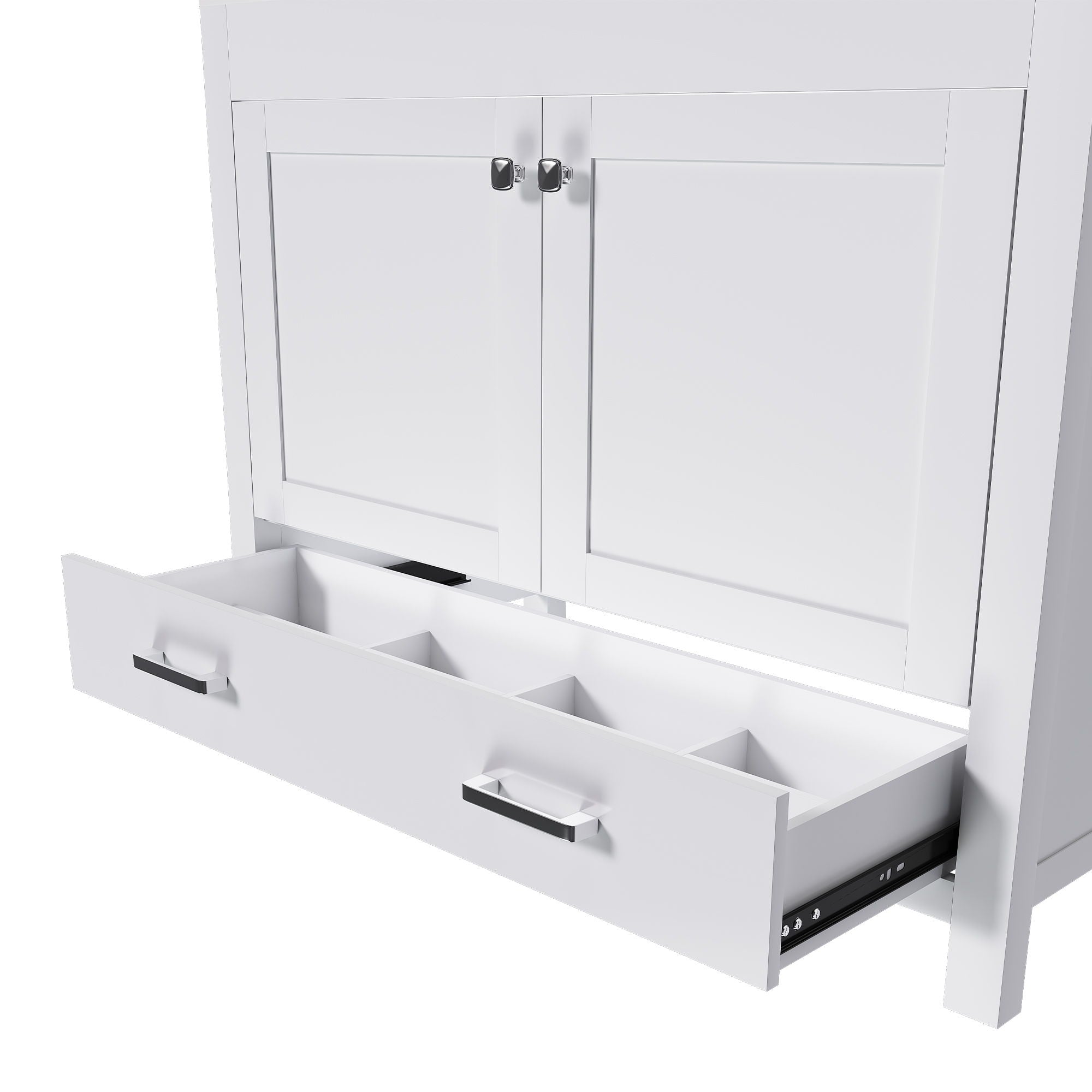 42" Bathroom Vanity Base With Doors And Drawer - White by HouseOfZazla
