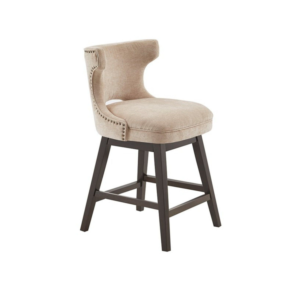 360 Degree Swivel Counter Stool with Silver Detailing - Dark Gray or Beige, photo 18 of 18