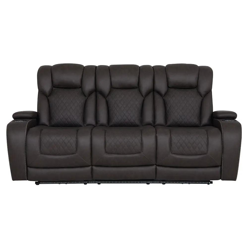 Wendell - Power Motion Sofa With Dropdown Table, Storage, USB & LED - Dark Gray by Unique Piece Furniture