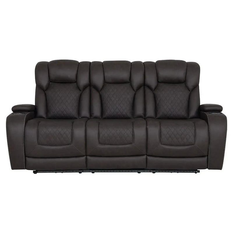 Wendell - Power Motion Sofa With Dropdown Table, Storage, USB & LED - Dark Gray by Unique Piece Furniture