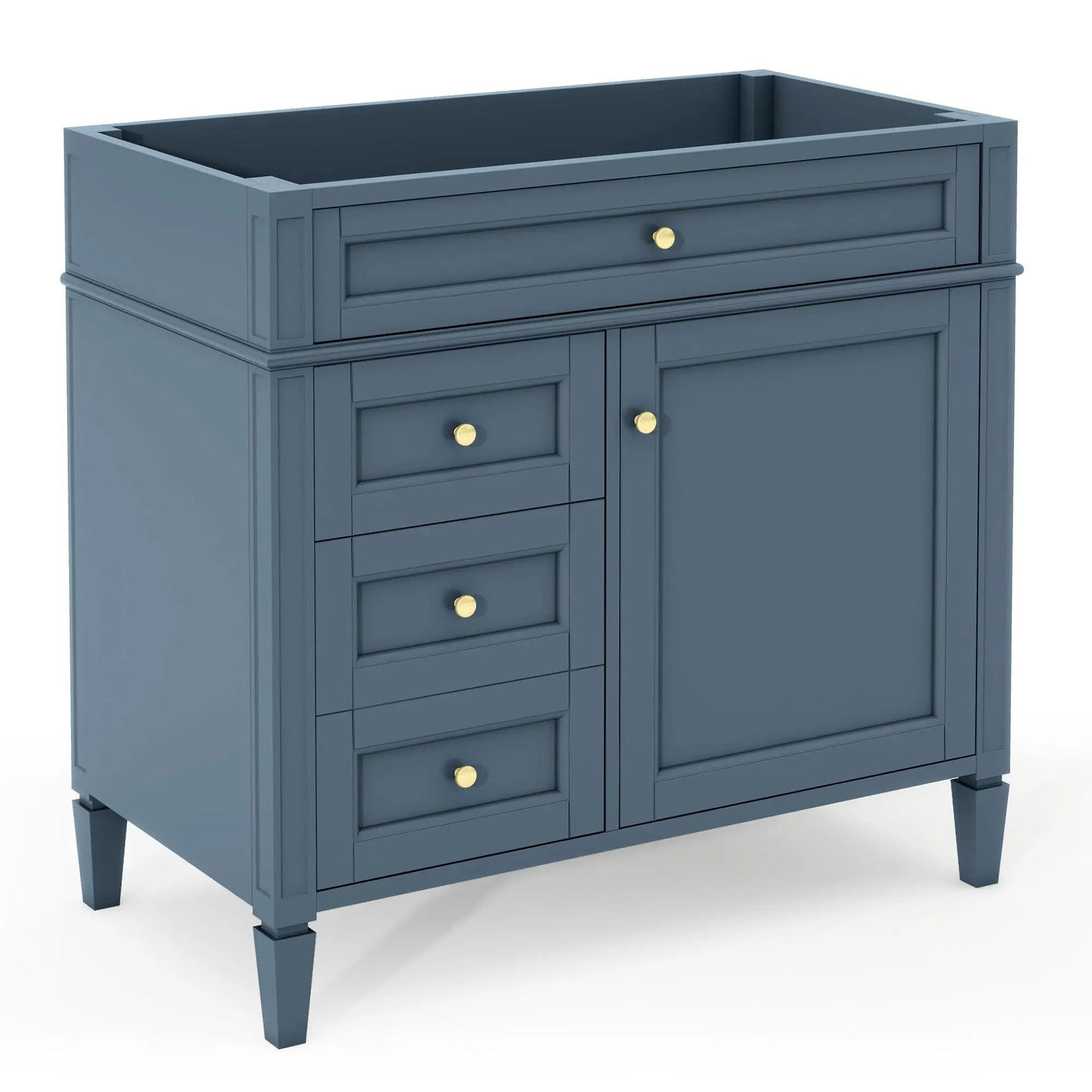 Bathroom Vanity With 2 Drawers And Tip-Out Drawer, Storage Cabinet by HouseOfZazla