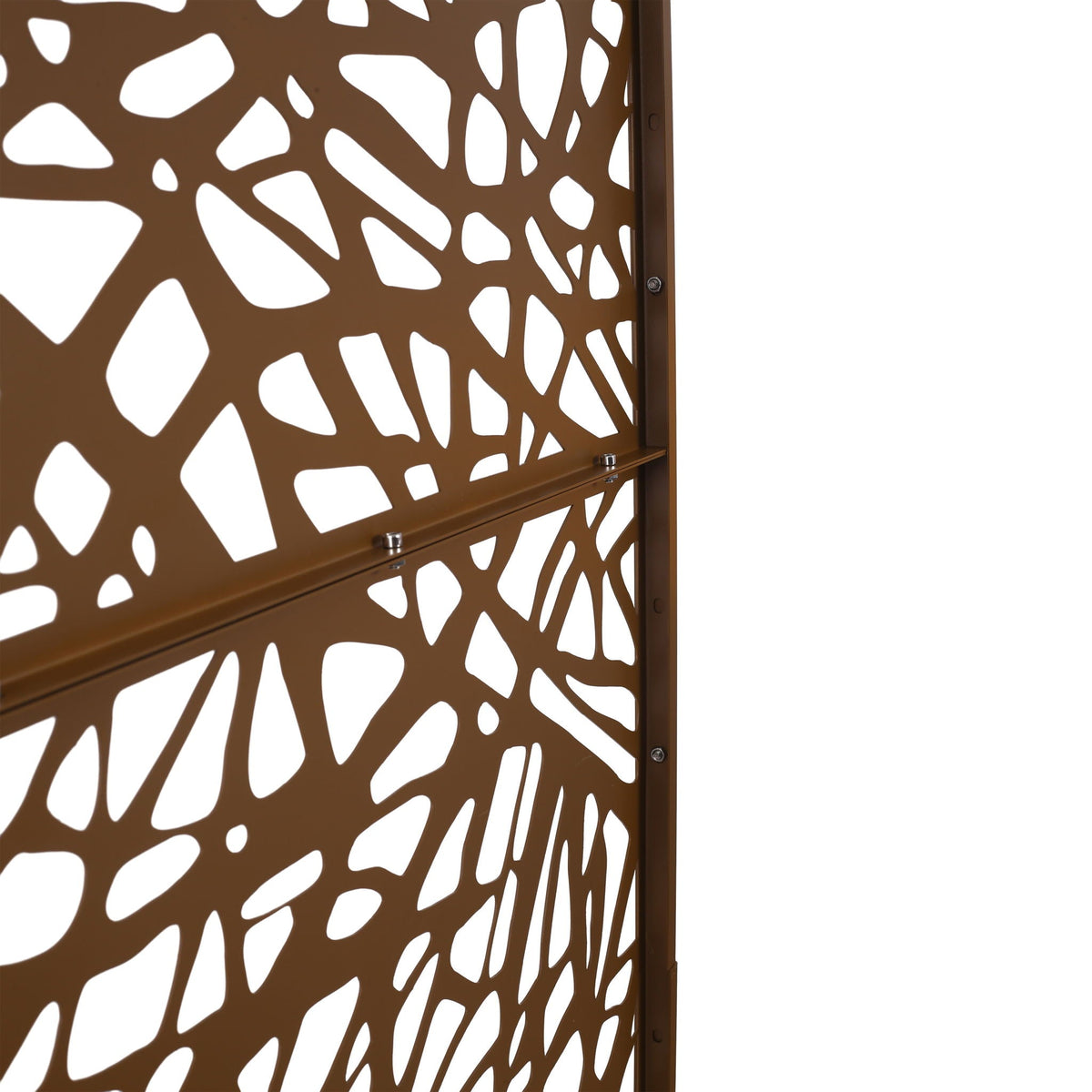 Outdoor & Indoor Freestanding Decorative Privacy Screen with Durable Metal Construction - Brown or Dark Red, photo 27 of 28