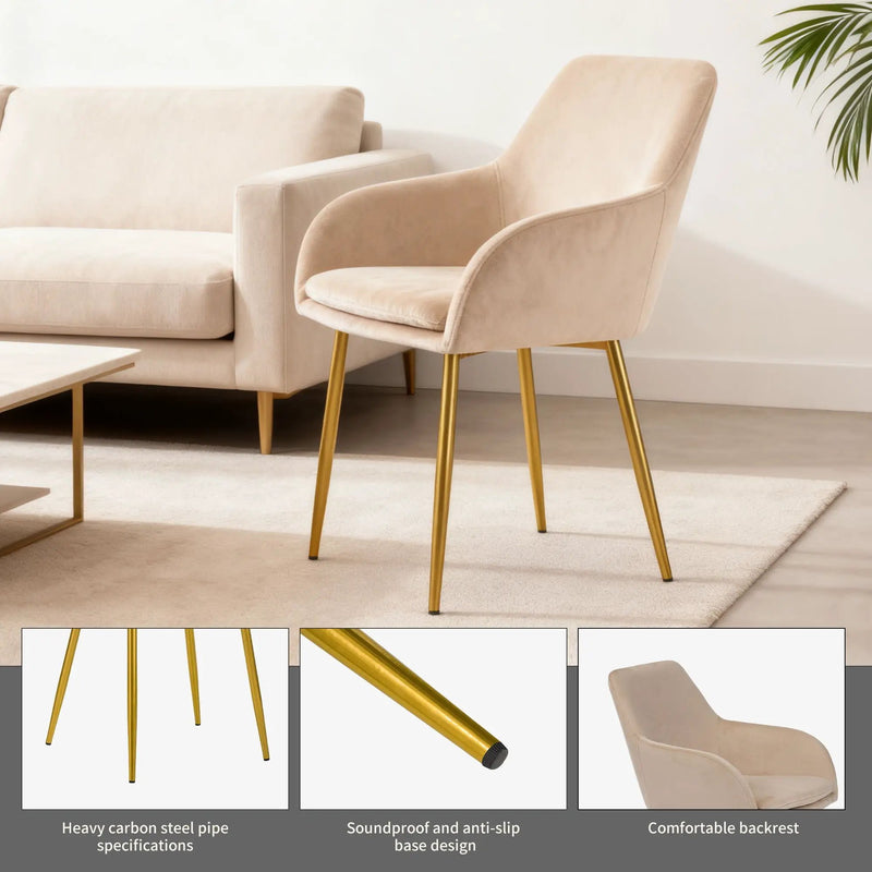 Dining Chair Set For Dining Rooms (Set of 2) - Beige by HouseOfZazla