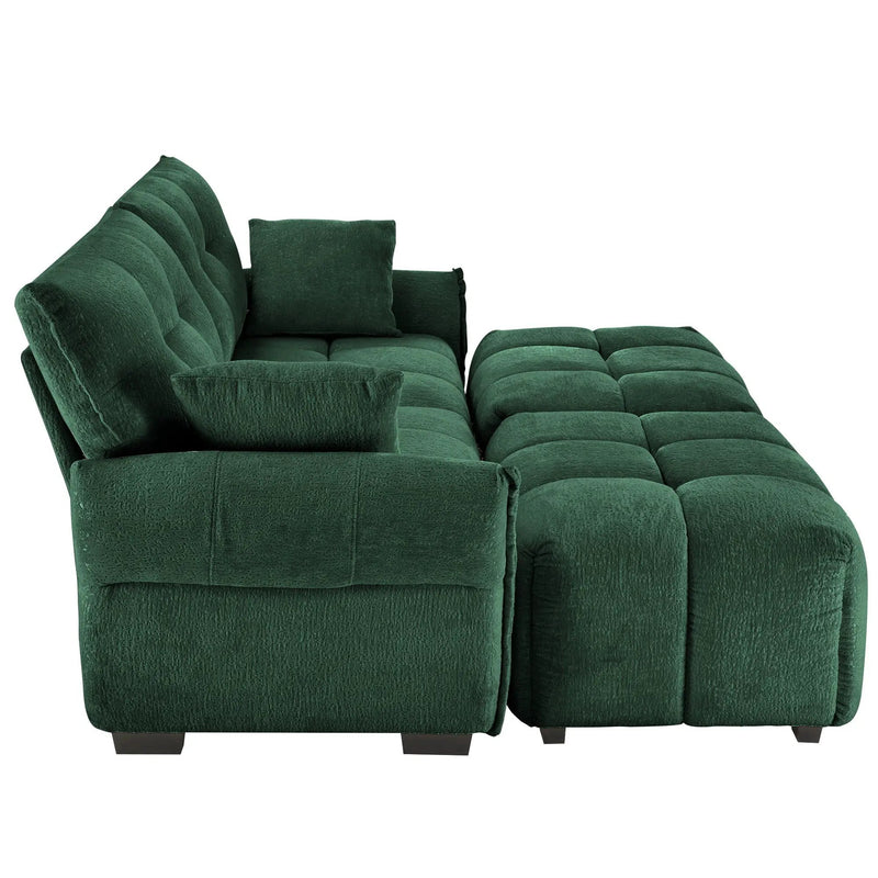 Sofa Set With Ottoman And Pillows, Textured, High Resilience Cushions by Unique Piece Furniture
