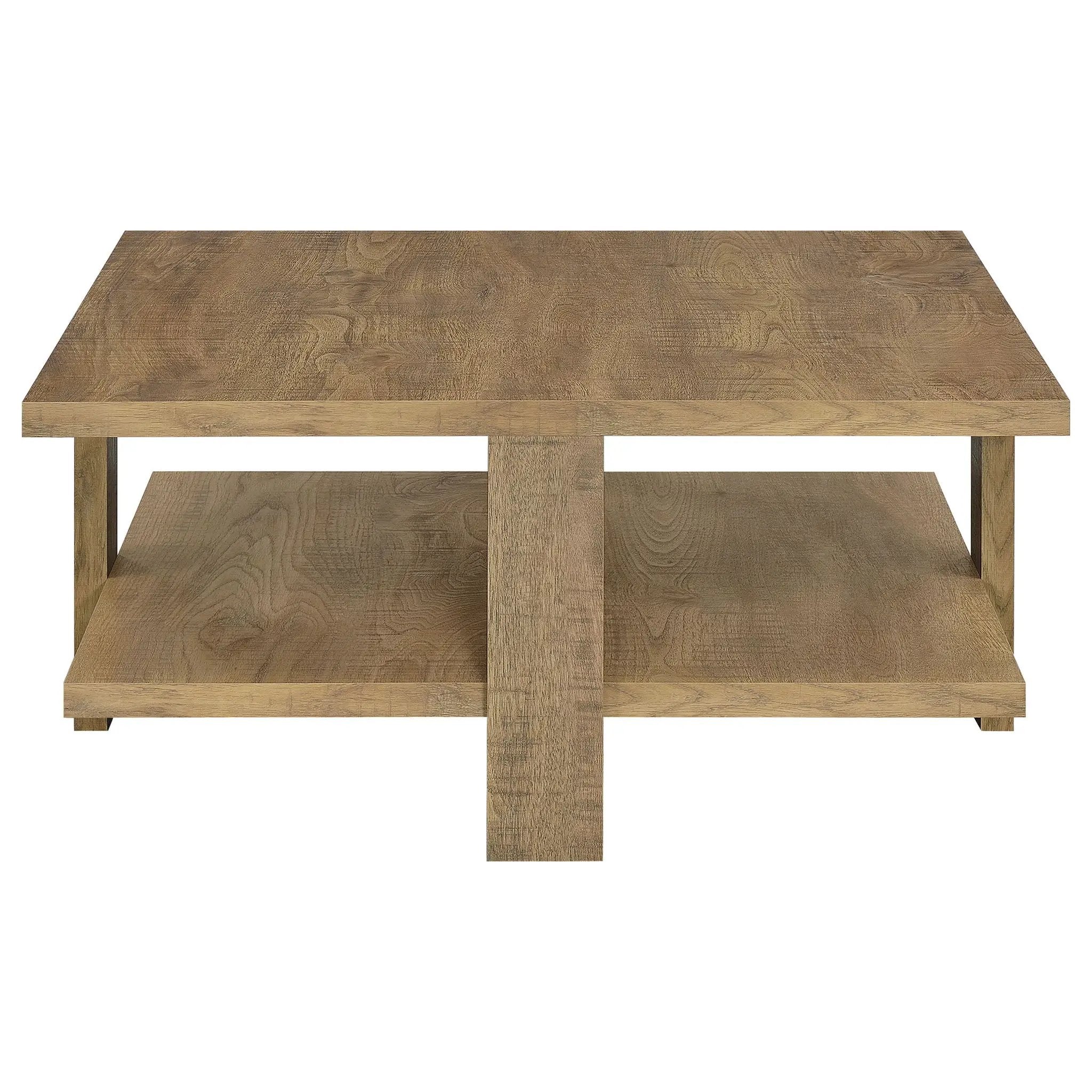 Dawn Square Engineered Wood Coffee Table Mango Brown by Unique Piece Furniture