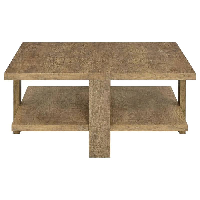Dawn Square Engineered Wood Coffee Table Mango Brown by Unique Piece Furniture