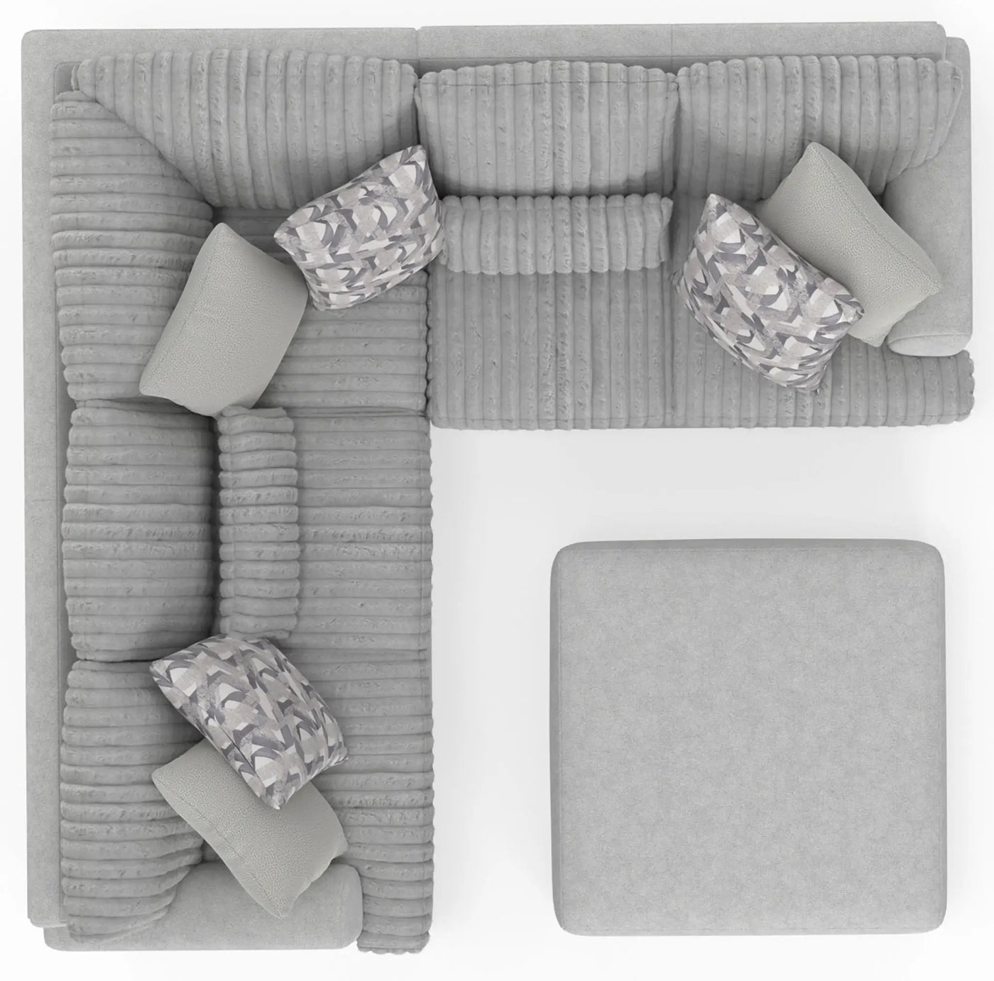 Titan - Sectional With Comfort Coil Seating, Cocktail Ottoman And Accent Pillows Included by Unique Piece Furniture