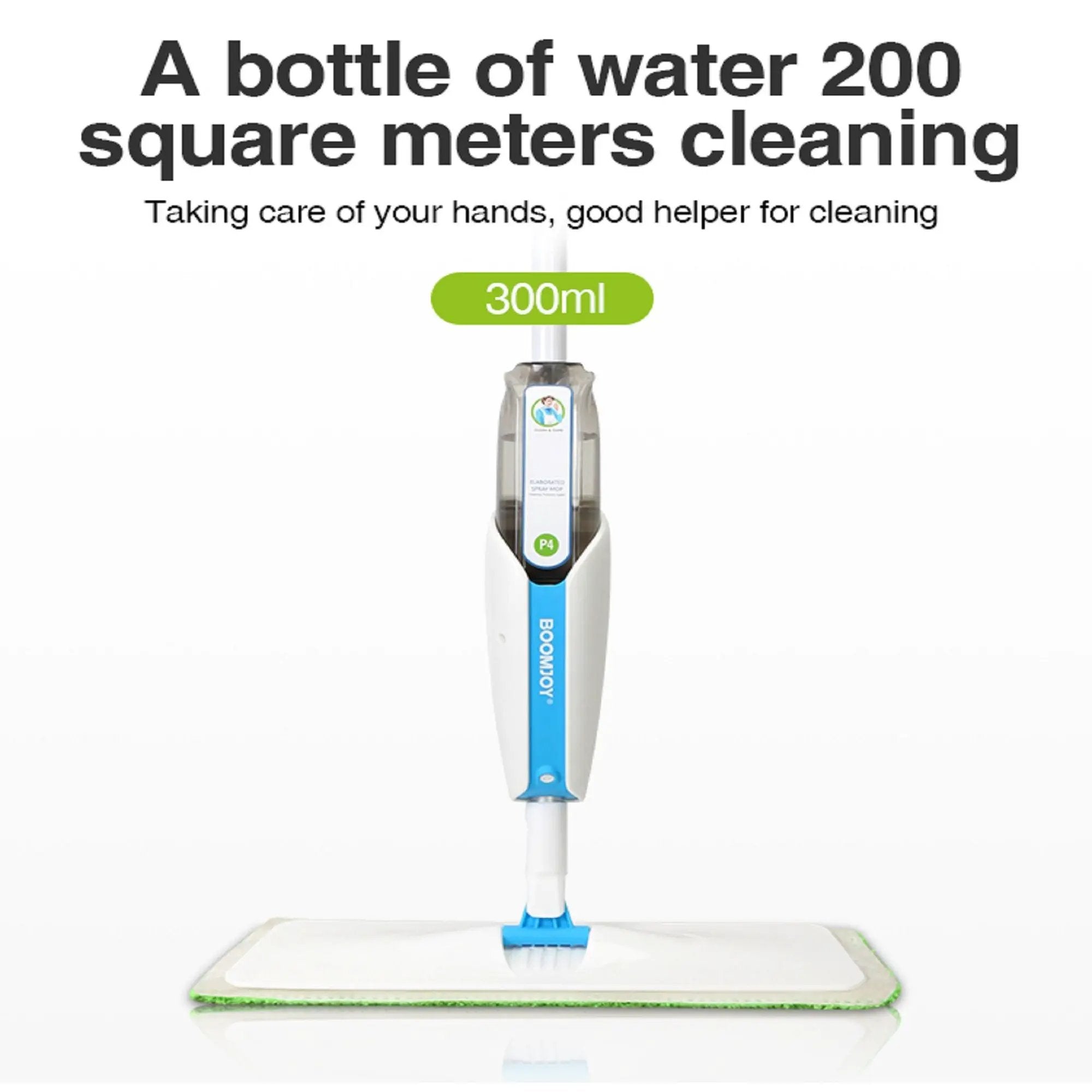 Superfine Fiber Washable Mat Spray Mop With 300Ml Reusable Bottle For Various Floors - Blue by HouseOfZazla