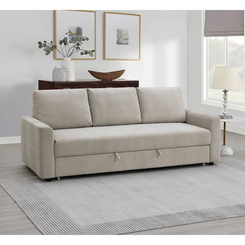 Leira - Linen Pull Out Sleeper Sofa - Beige by Unique Piece Furniture