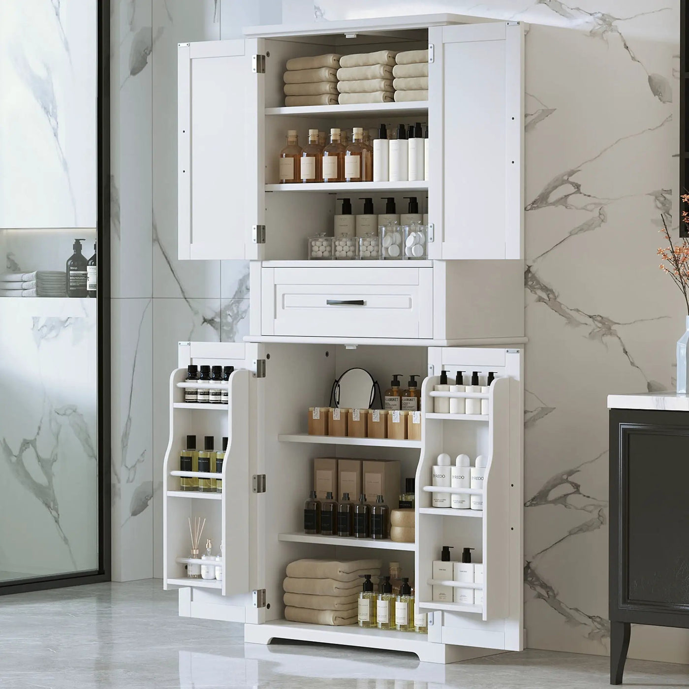 Bathroom Storage Cabinet With Multifunctional Storage Space by HouseOfZazla
