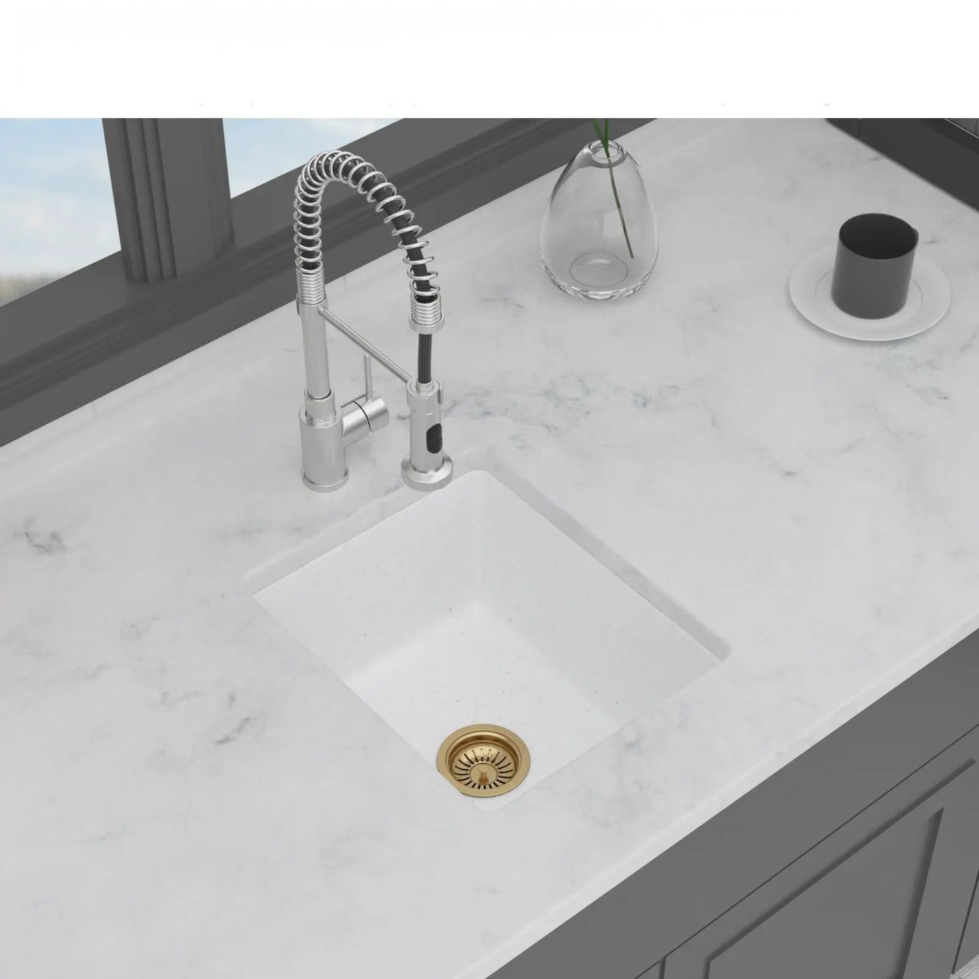 Quartz Composite Undermount Single Bowl Kitchen Sink by HouseOfZazla