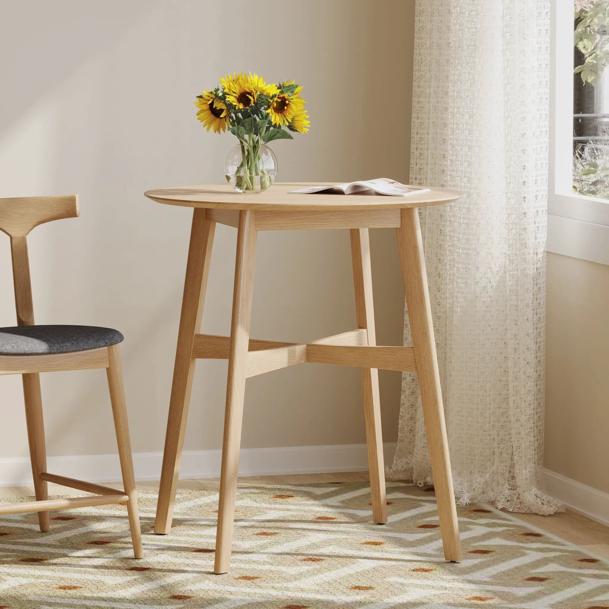 Wood Counter Height Round Dining Table by HouseOfZazla