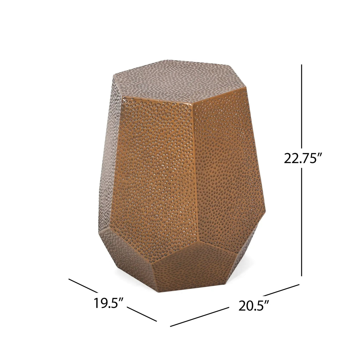 Modern Hammered Iron Geometric End Table by HouseOfZazla