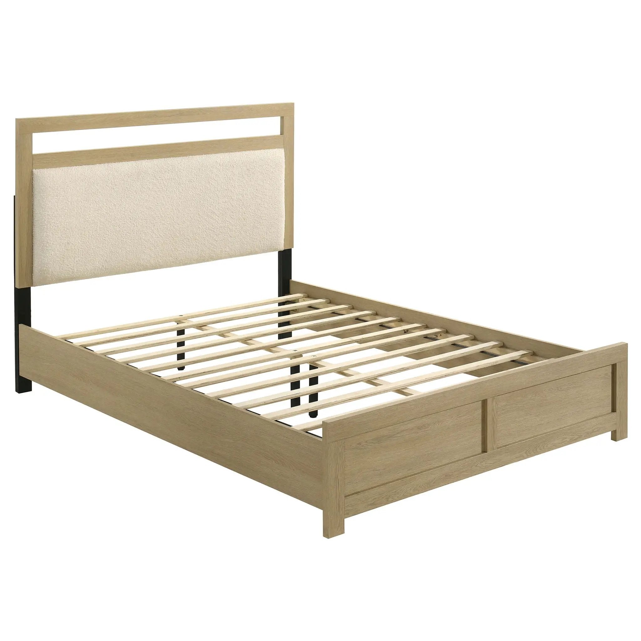 Hendricks Queen Panel Headboard Platform Bed Light Oak by Unique Piece Furniture