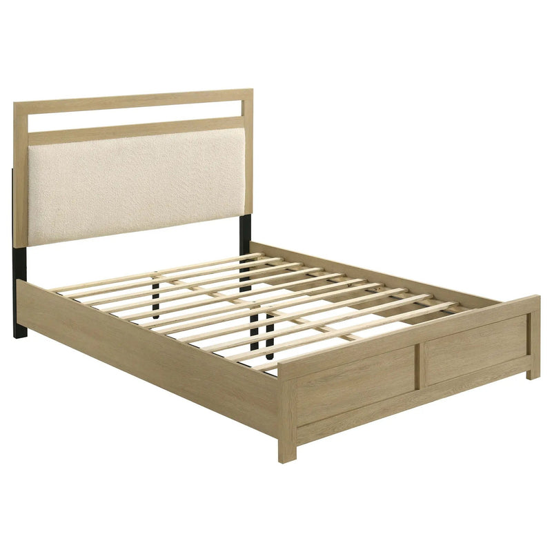 Hendricks Queen Panel Headboard Platform Bed Light Oak by Unique Piece Furniture