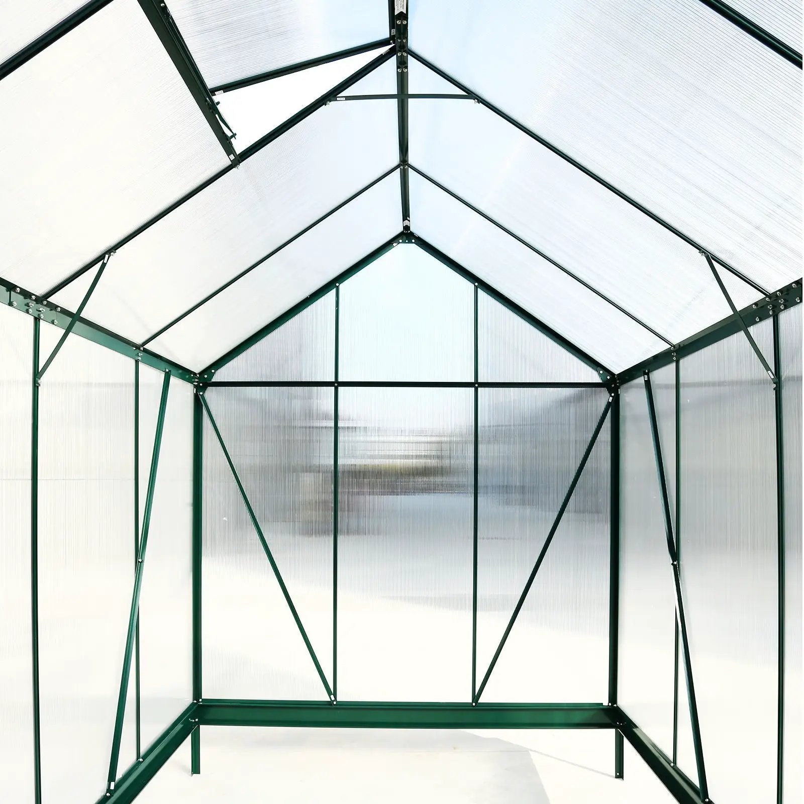 Polycarbonate house, Heavy Duty Outdoor Aluminum Walk-In House Kit With Rain Gutter, Vent And Door For Backyard Garden by HouseOfZazla