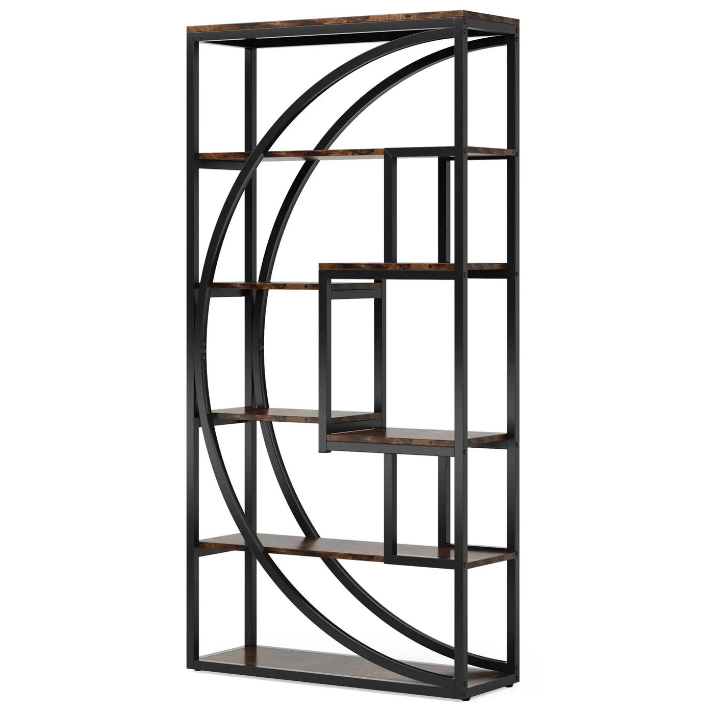 5 Tier Etagere Bookshelf With 8 Open Shelves Organizer For Living Room by HouseOfZazla