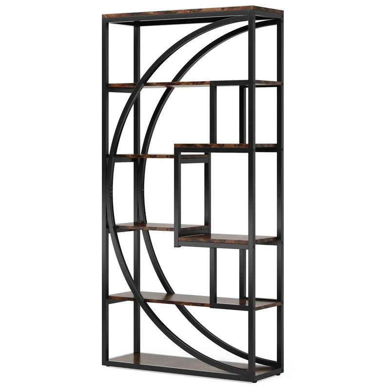 5 Tier Etagere Bookshelf With 8 Open Shelves Organizer For Living Room by HouseOfZazla