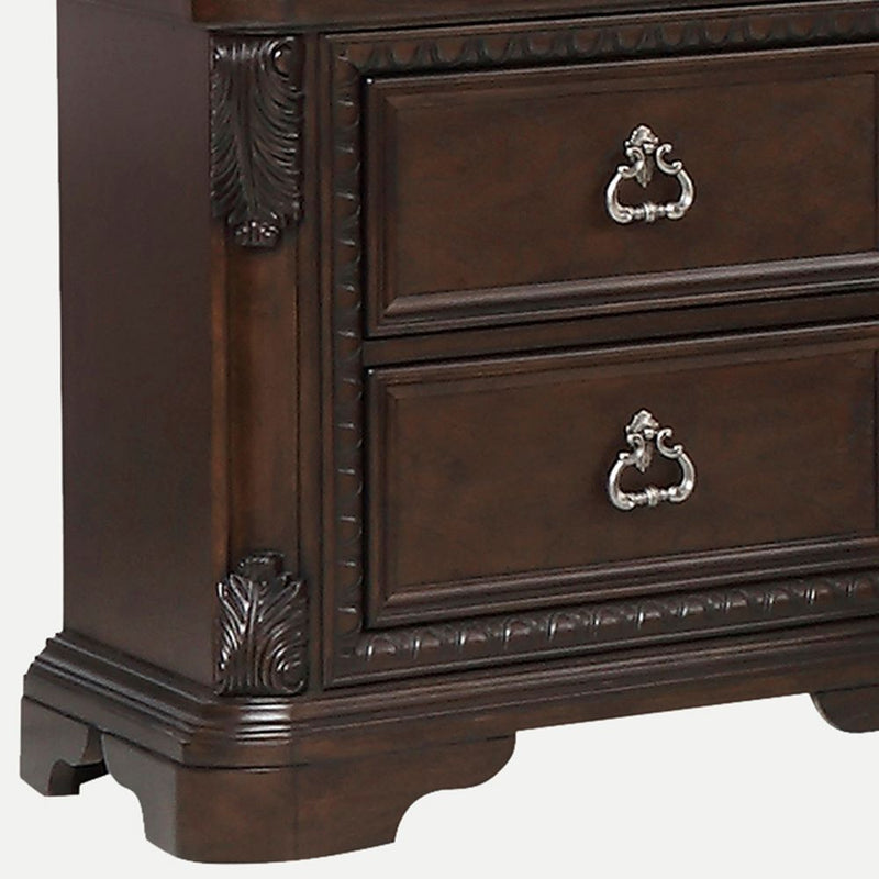 2 Drawer Nightstand with Ample Storage - Mahogany, photo 5 of 5