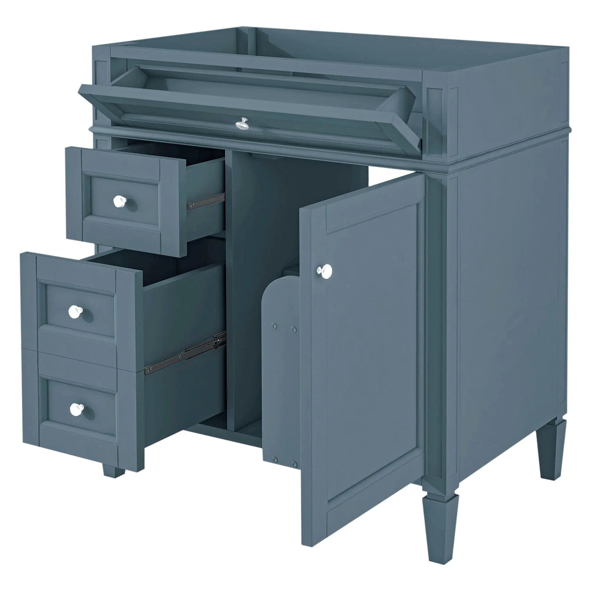 Bathroom Vanity With 2 Drawers And Tip-Out Drawer, Storage Cabinet by Unique Piece Furniture