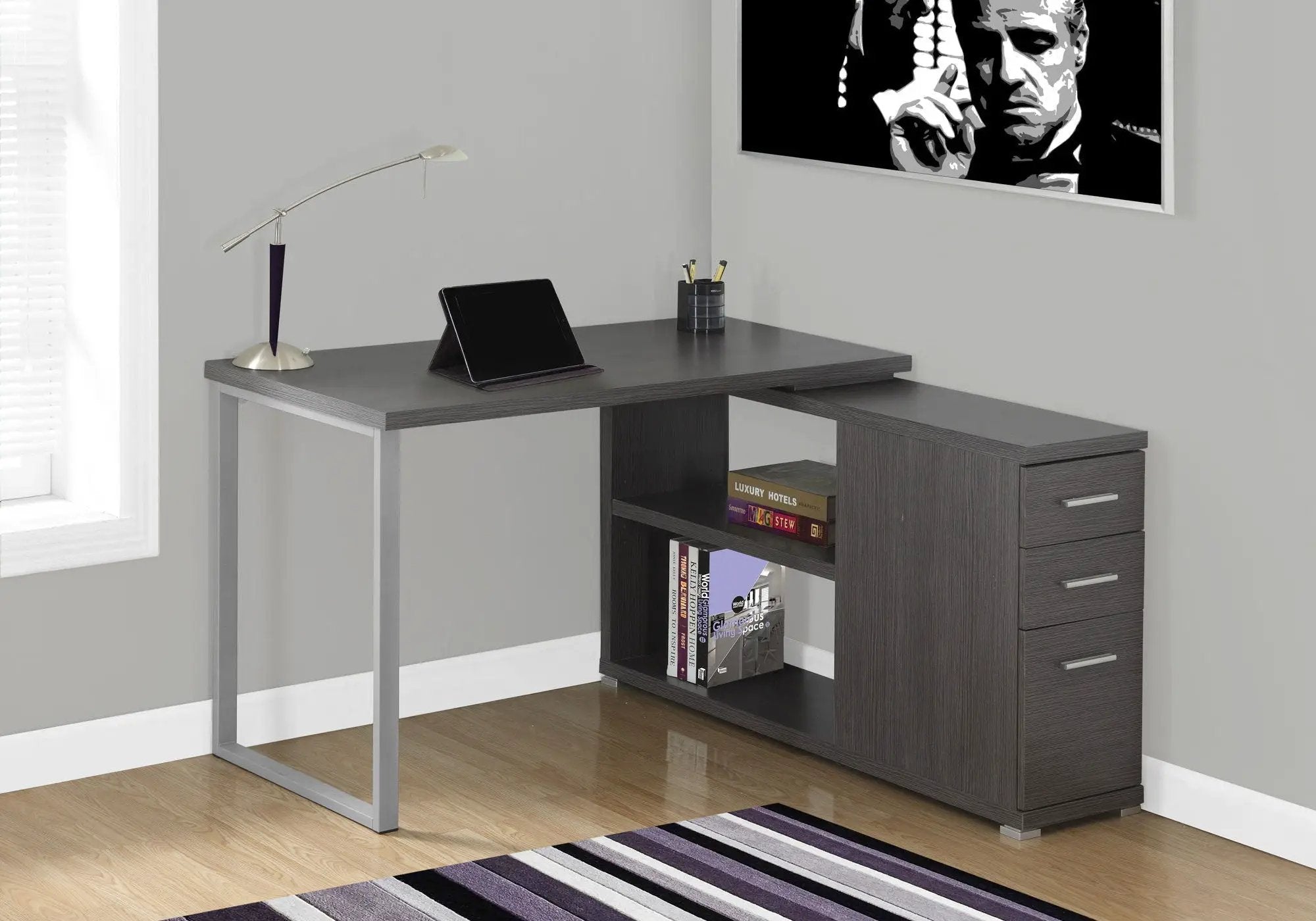 Computer Desk, Home Office, Corner, Left, Right Set - Up, Storage Drawers, L Shape, Laptop, And Contemporary & Modern by Unique Piece Furniture