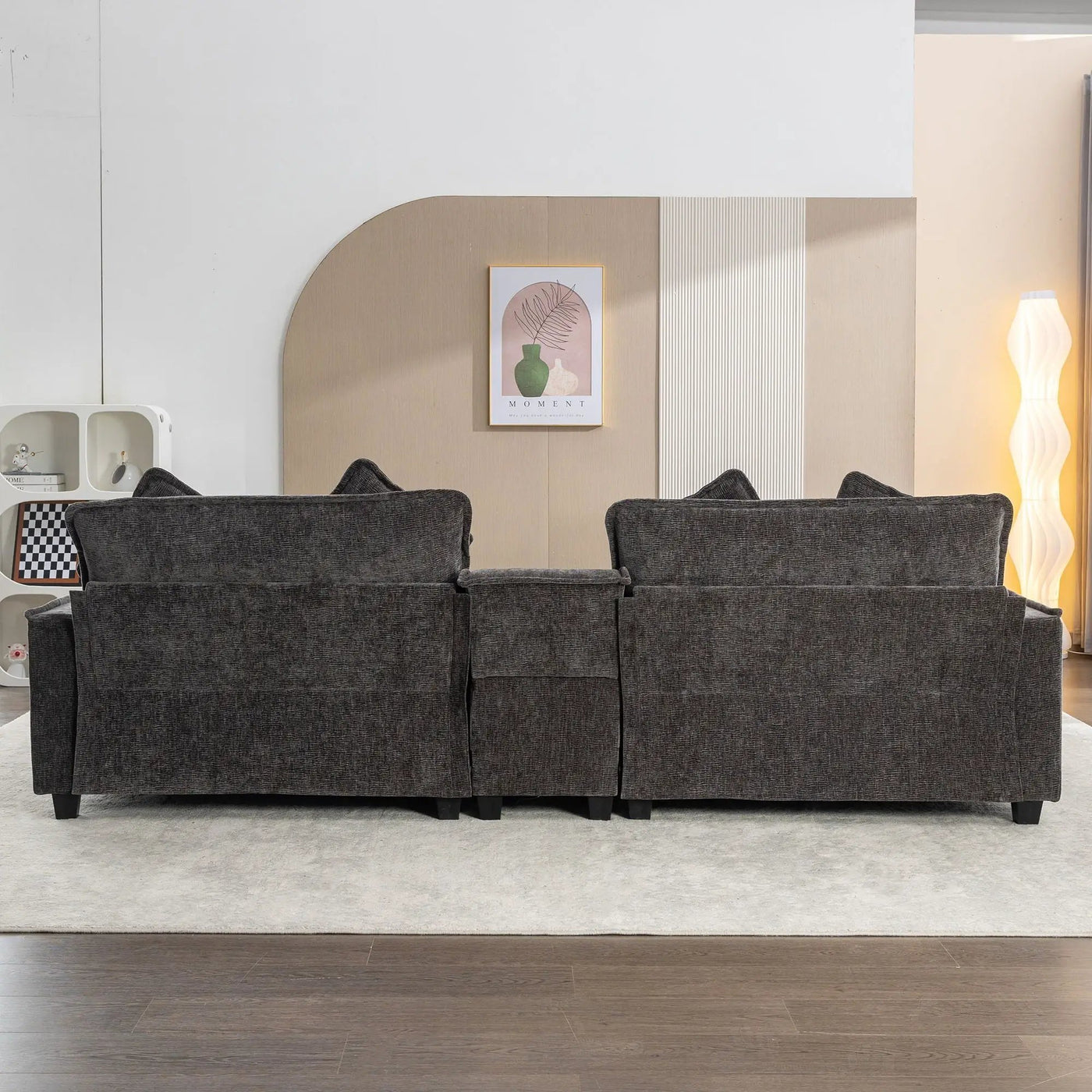 Modern Sectional Sofa With Removable Ottomans, USB Ports by HouseOfZazla