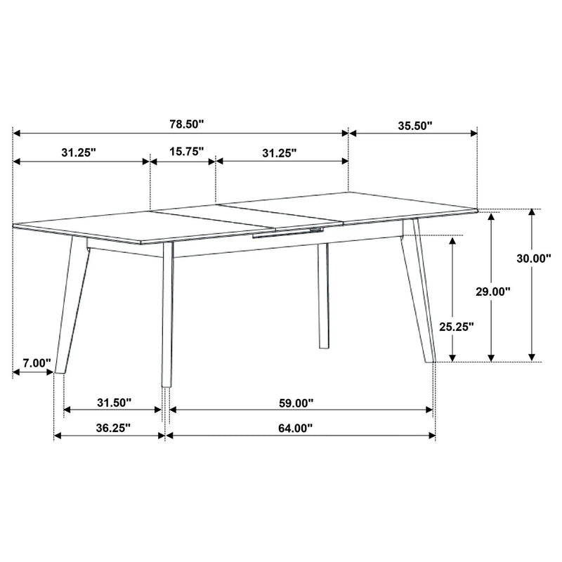 Bellingham - Dining Table With Self Storing Extension Leaf - Black Marble-Look Sintered Stone