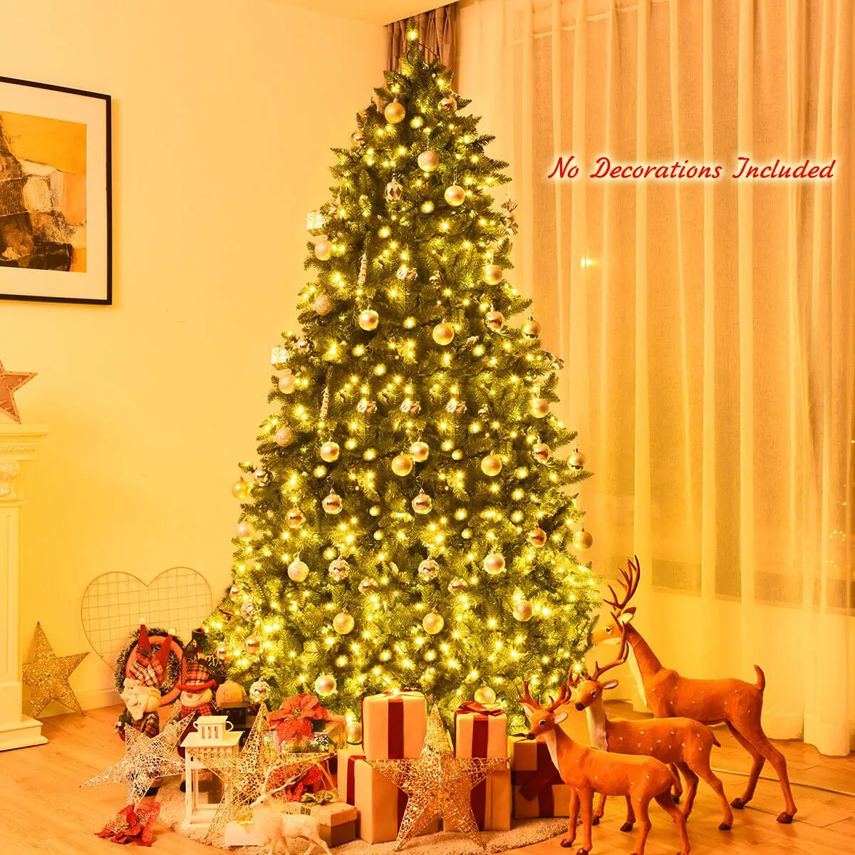 7.5 Feet Artificial Fir Christmas Tree with LED Lights and 1968 Branch Tips by DirectDeals